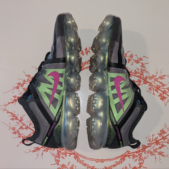 Nike Air Vapormax 2019 Black, Fuchsia, Lime Premium Men's 12 AT6810-001 - Picture 12 of 16